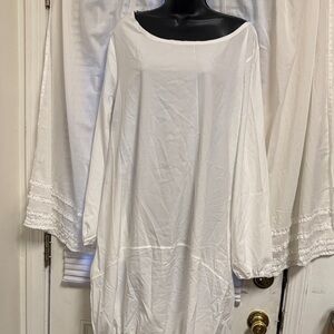 Classic White Long-Sleeve Women's Dress